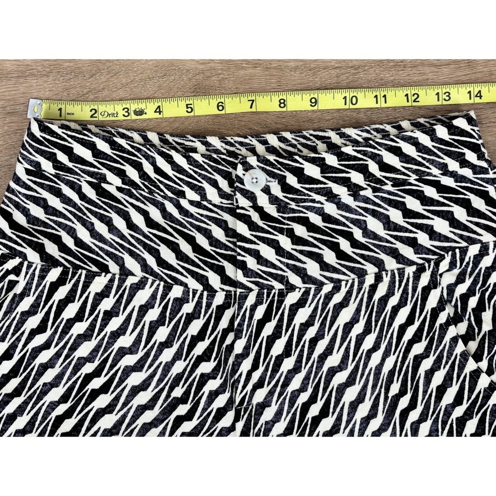 Anthropologie Abstract Print Jogger Pants Size 4 Black White Tapered Ankle Linen - Picture 4 of 9